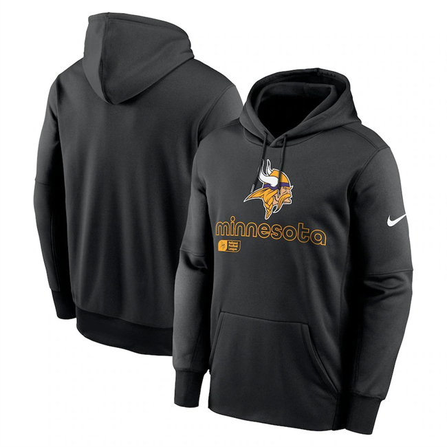 Men's Black Minnesota Vikings Performance Pullover Hoodie